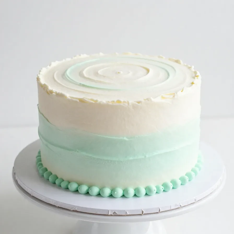 Imagem de um bolo decorado nas cores verde e branco, perfeito para festas.