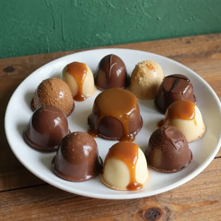 Brigadeiros gourmet decorados em uma mesa com confeitos variados.