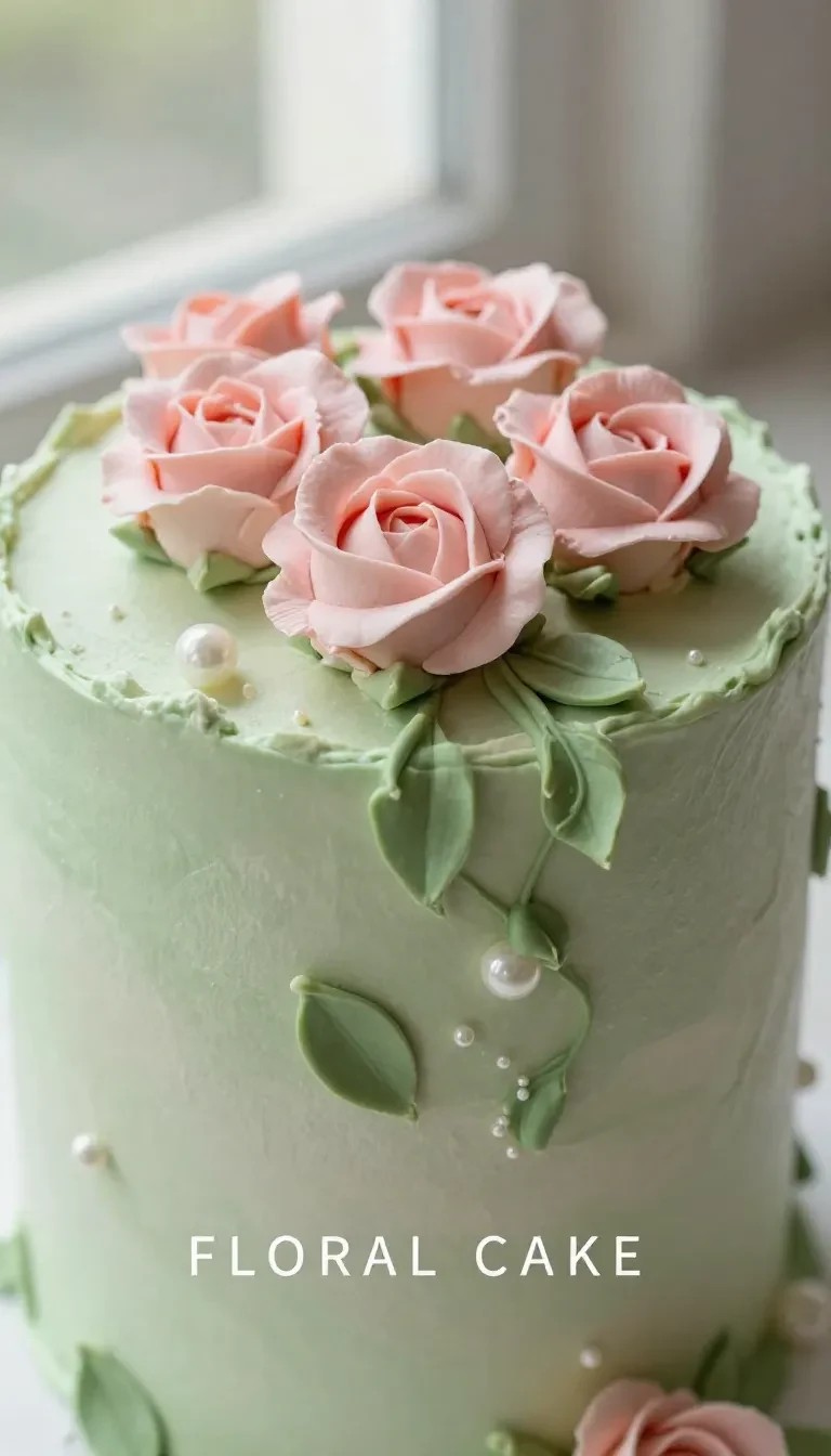 Torta de aniversário decorada com creme de manteiga e confeitos coloridos.