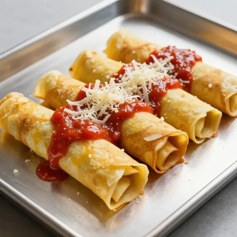 Panquecas de carne moída servidas em um prato branco com molho de tomate.